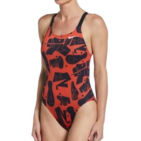 Maillot de bain Noire/Rouge Femme Nike Fast Back