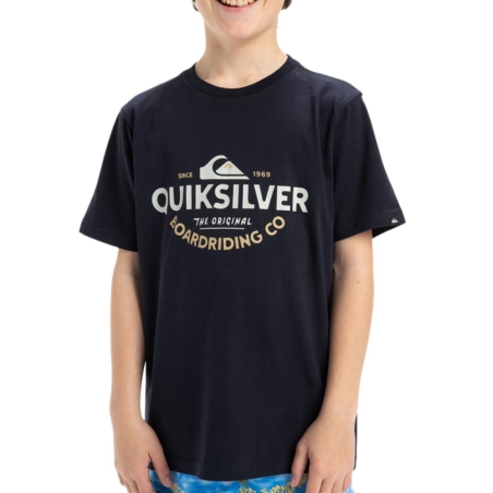 T-shirt Noir Garçon Quiksilver Typed Out