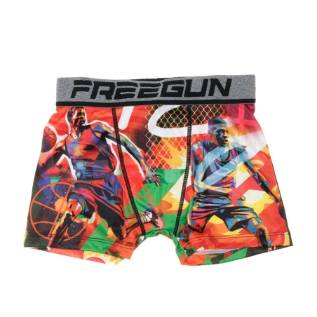 Boxer Orange Garçon Freegun Basketball