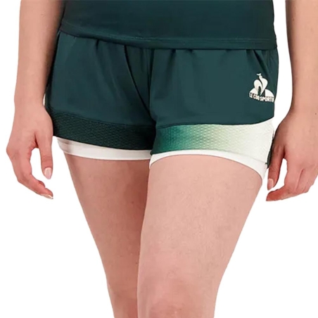 Short de Sport Vert Le Coq Sportif Tennis Pro 24 N°2