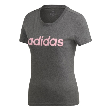 T-Shirt Gris/Rose Femme Adidas DX2546