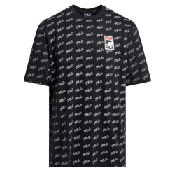 T-shirt Noir Homme Fila Flat Print