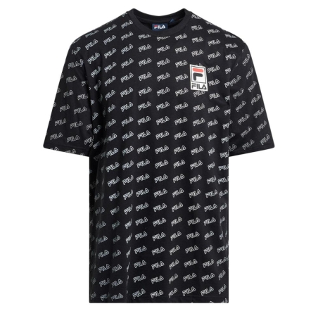 T-shirt Noir Homme Fila Flat Print