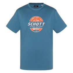 T-shirt Bleu Homme Schott TSUSTOUR