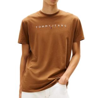 T-Shirt Marron Homme Tommy Hilfiger Reg Linear