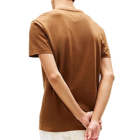 T-Shirt Marron Homme Tommy Hilfiger Reg Linear