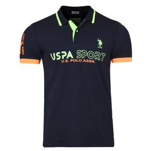 Polo Noir/Orange Homme US Polo ASSN RAMS