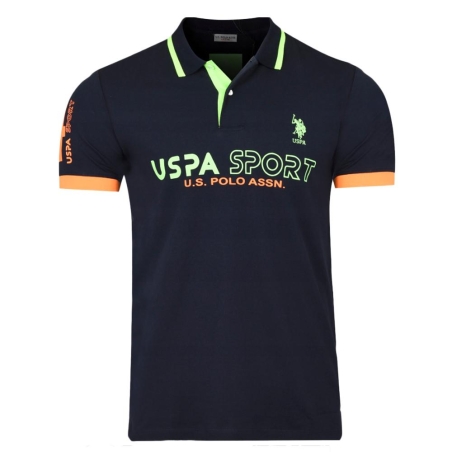 Polo Noir/Orange Homme US Polo ASSN RAMS