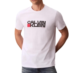 T-Shirt Blanc/Noir/Rouge Homme Calvin Klein Jeans LV04RD814G