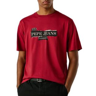 T-Shirt Rouge Homme Pepe jeans Griffin