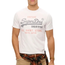 T-shirt Blanc Homme Superdry Vl Heritage Relaxed