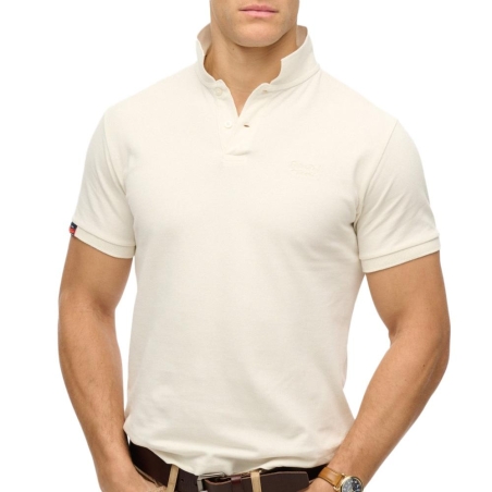 Polo Blanc Homme Superdry Vint Destroy