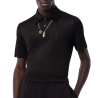 Polo Noir Homme Lacoste Runway Regular Fit Satin