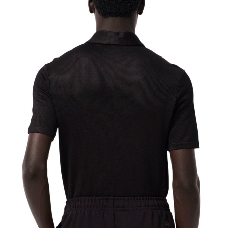 Polo Noir Homme Lacoste Runway Regular Fit Satin