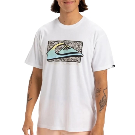 T-shirt Blanc Homme Quiksilver Retro Fade Yem