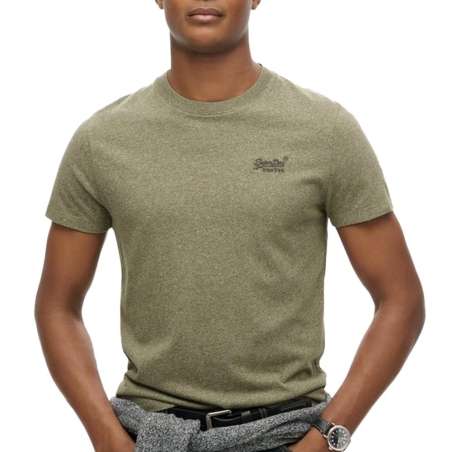 T-shirt Vert Chiné Homme Superdry Vintage LogoR6Ts