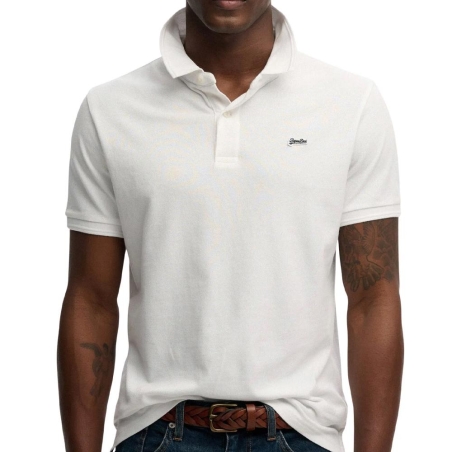 Polo Blanc Homme Superdry Classic Pique